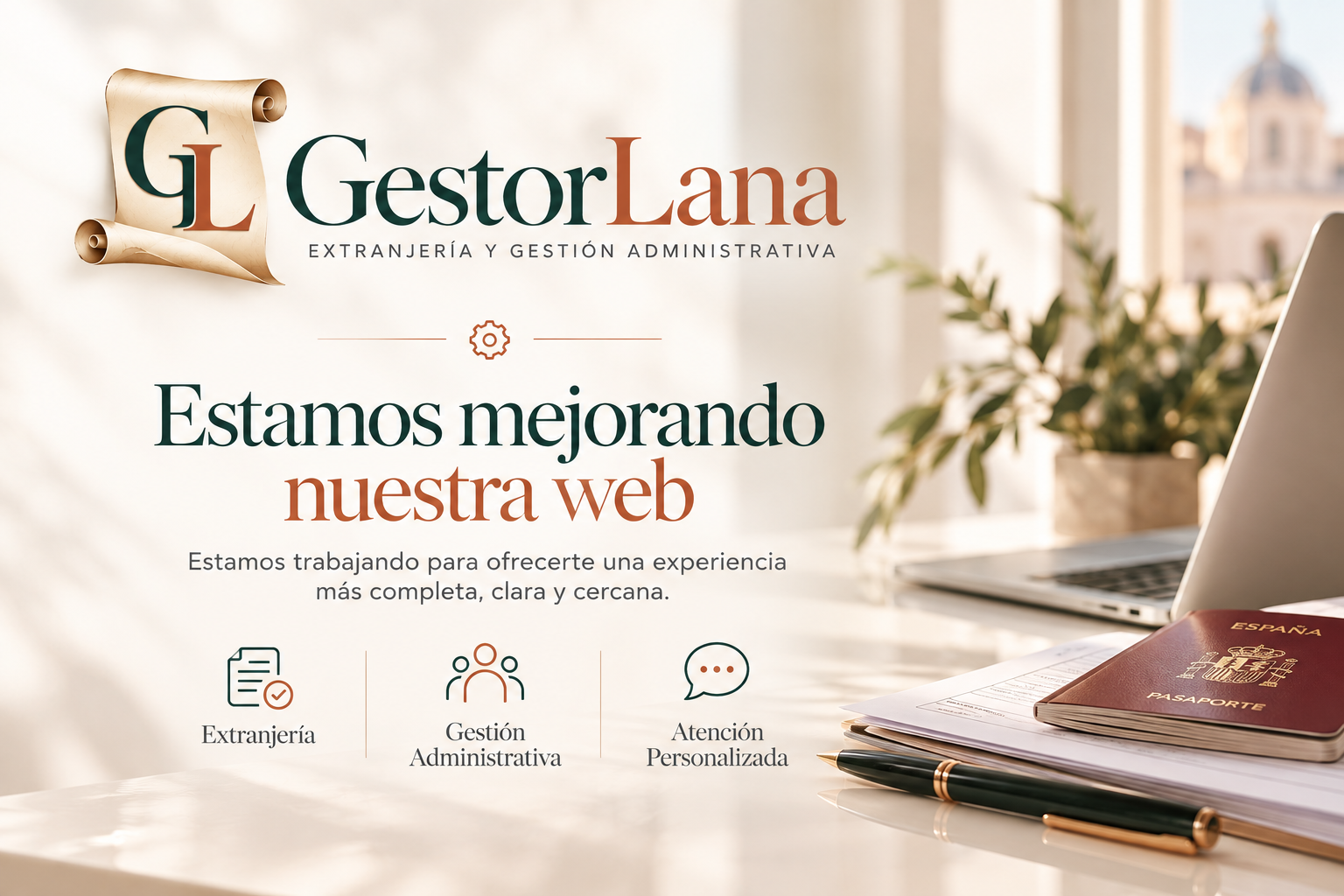GestorLana - Extranjería y Gestión Administrativa. Estamos mejorando nuestra web.